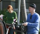Marcia Cross et son mari Tom Mahoney le 1er février 2009 après qu'il ait subi un traitement contre le cancer 