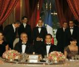 Les Sarkozy recoivent à l'Elysée en l'honneur du Président libanais, le 16 mars 2009