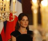 Carla Bruni lors du dîner organisé en l'honneur du président libanais à l'Elysée, le 16 mars 2009