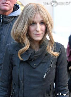 Sarah Jessica Parker lors du tournage de So did you hear about the Morgans à New York le 23 mars 2009