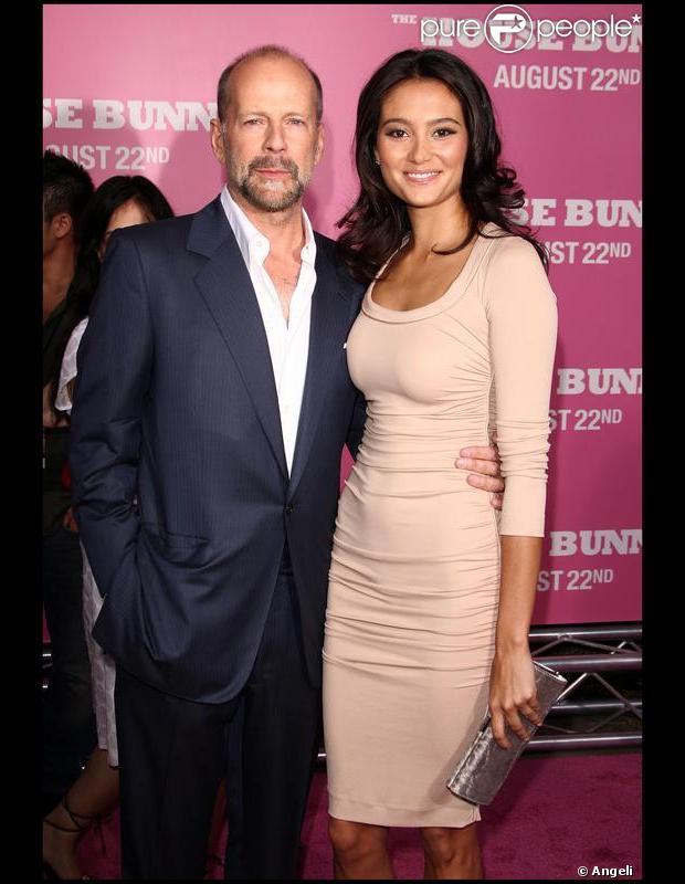 Bruce Willis et Emma Heming le 20/08/2008 à la première de House Bunny 