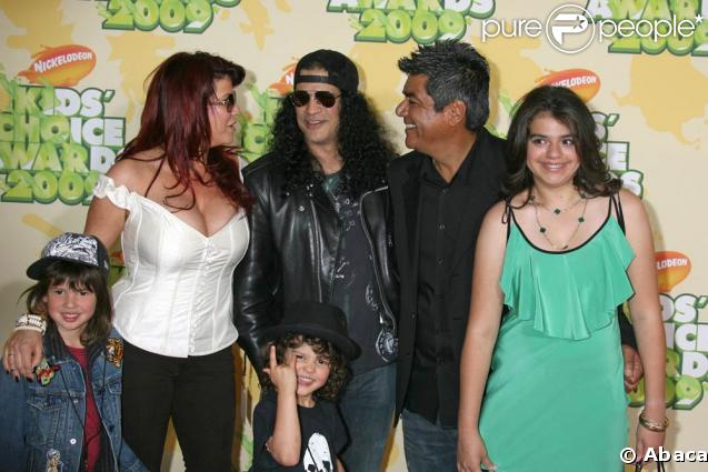 Slash et sa famille à la 22ème soirée des Kids Choice Awards hier soir