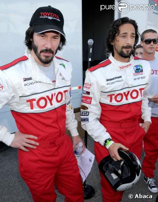 Keanu Reeves et Adrien Brody lors de la journée d'entraînement pour la 33e course annuelle Toyota en Californie