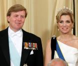 Maxima des Pays-Bas et son mari le prince héritier Willem-Alexander lors du banquet d'état donné à l'occasion de la visite du couple royal de Suède