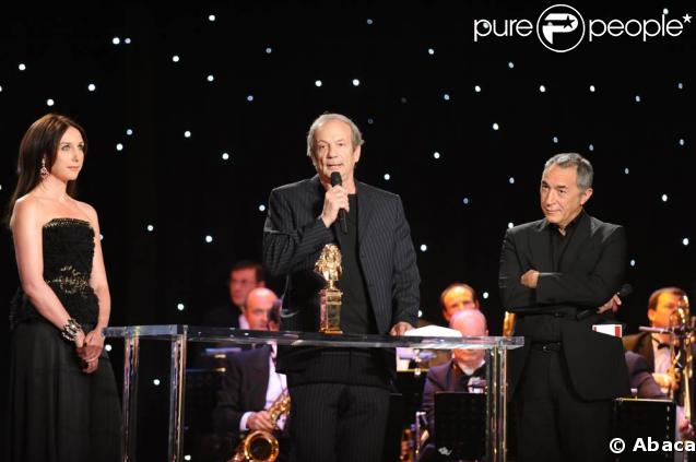 Elsa Zylberstein, Patrick Chesnais et Richard Berry, lors de la 23e cérémonie des Molières, au Théâtre de Paris, le 26 avril 2009 !