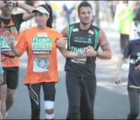 Katie Price et son mari Peter André au marathon de Londres