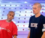 Akhenaton, Shurik'n et Freeman sur le plateau de l'émission  Vivement Dimanche , en juin 2004