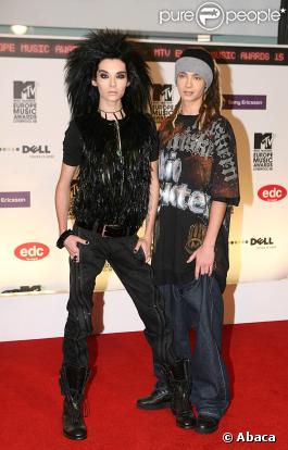Bill et Tom Kaulitz, du groupe Tokio Hotel, aux MTV Europe Video Music Awards, à Liverpool en novembre 2008