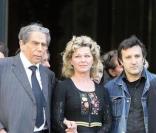 Le docteur Pierre Huth, Jeane Manson et Michel La Rosa - Obsèques de Macha Béranger à Paris en l'église de Saint-Eustache dans le 1er arrondissement le 30 avril 2009