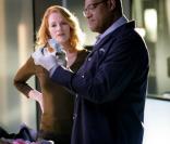 Les Experts : Las Vegas, Laurence Fishburne et Marg Helgenberger 