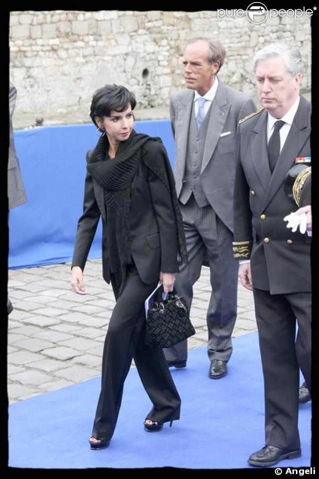   Rachida Dati au mariage de Jean d'Orléans et de Philomena de Tornos y Steinhart en la cathédrale de Senlis.   