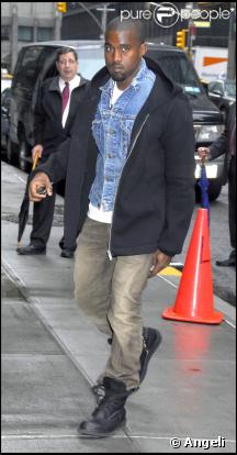 Kanye West à son arrivée au  Late Show With David Letterman , hier à New-York