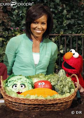 Michelle Obama lors de l'émission Sesame Street