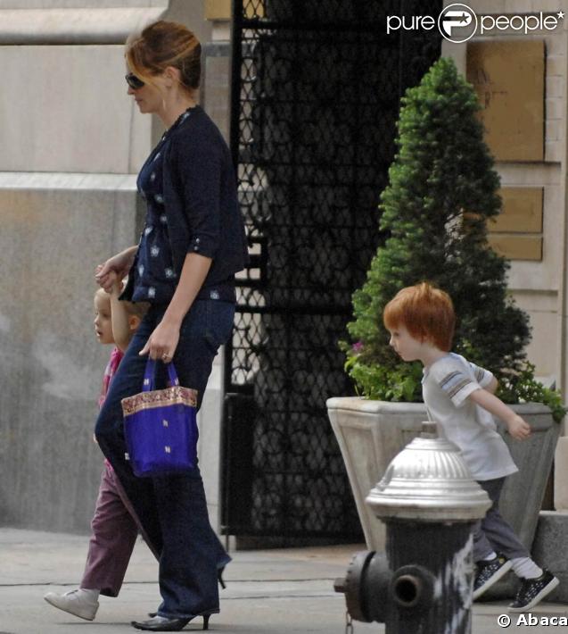 Julia Roberts et ses jumeaux,  Phinnaeus Walter et Hazel Patricia.