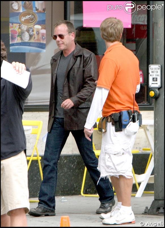 Kiefer Sutherland sur le tournage de 24 à Los Angeles le 1er juin 2009