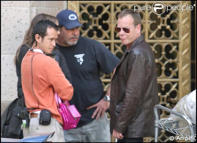 Kiefer Sutherland sur le tournage de 24 à Los Angeles le 1er juin 2009