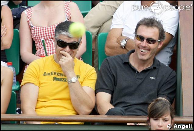 Laurent Blanc avec un ami à Roland Garros, hier