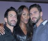 Naomi Campbell entourée de Marc Jacobs et son fiancé Lorenzo Martone durant la 53e Biennale de Venise à la soirée L'Uomo Vogue avec le 5 juin 2009