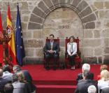 Felipe et Letizia d'Espagne à Leyre pour remettre le Prix Prince de Viana pour la Culture