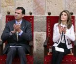 Felipe et Letizia d'Espagne à Leyre pour remettre le Prix Prince de Viana pour la Culture