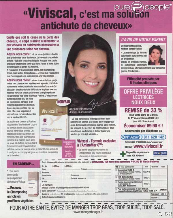 Adeline Blondieau pour Viviscal