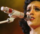 Katy Perry sur la scène du Shepherd Bush Empire à Londres, le 10 juin 2009 