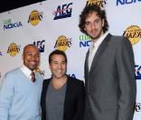 Derek Fisher, Jeremy Piven et Pau Gasol ont assisté à la fête organisée en l'honneur des Lakers
