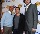 Derek FIsher, Jeremy Piven et Pau Gasol ont assisté à la fête organisée en l'honneur des Lakers