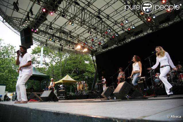 Yannick Noah lors de la célébration de la fête de la musique francophone à Central Park à New York le 21 juin 2009