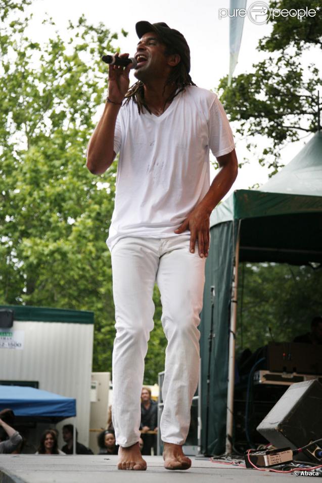 Yannick Noah lors de la célébration de la fête de la musique francophone à Central Park à New York le 21 juin 2009