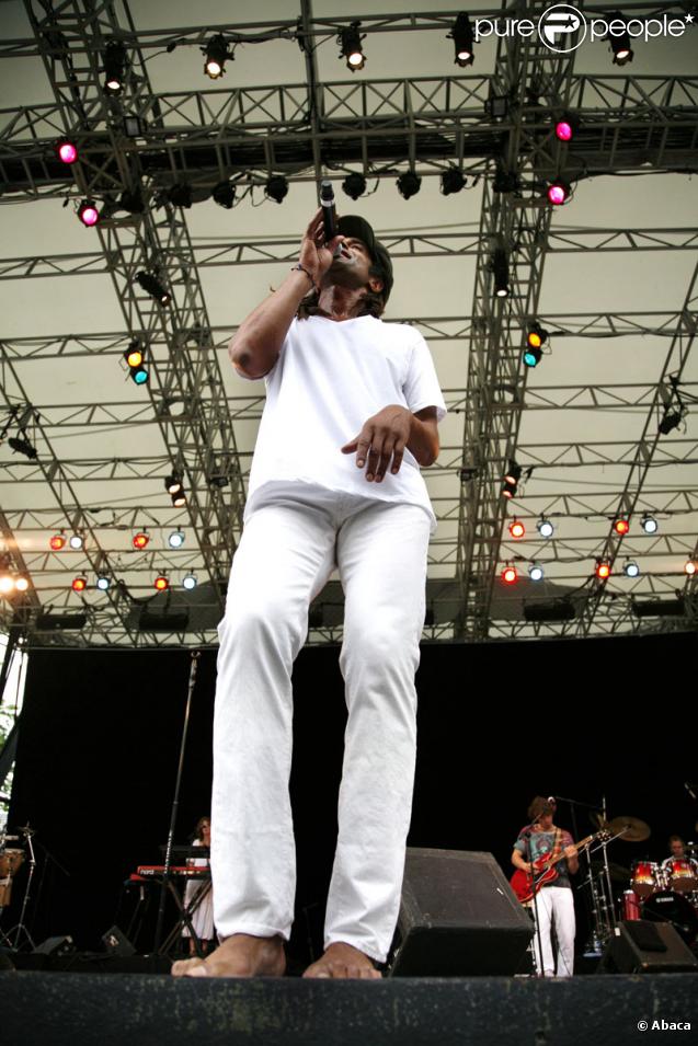 Yannick Noah lors de la célébration de la fête de la musique francophone à Central Park à New York le 21 juin 2009