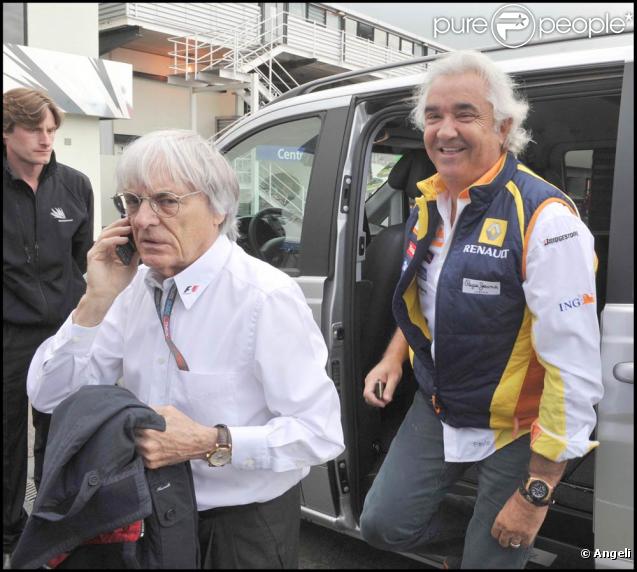 Grand Prix de Silverstone, le 21 juin 2009 : Bernie Ecclestone et Flavio Briatore 