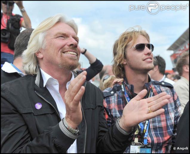 Grand Prix de Silverstone, le 21 juin 2009 : Richard Branson et son fils Sam 