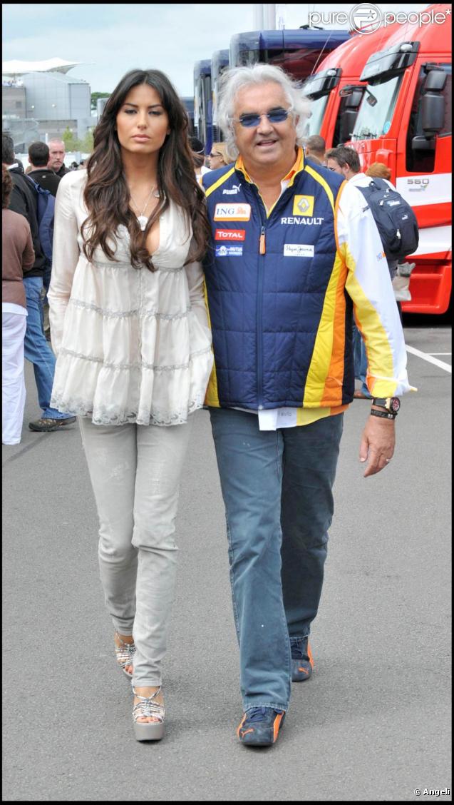 Grand Prix de Silverstone, le 21 juin 2009 : Elisabetta Gregoraci et son époux Flavio Briatore 