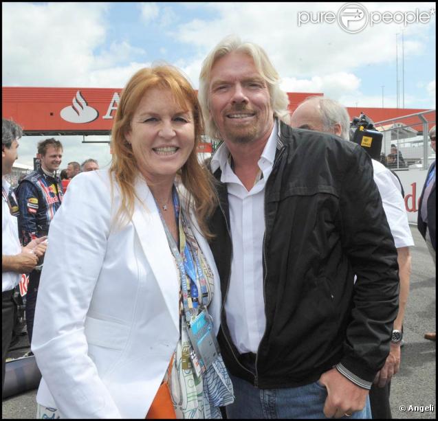 Grand Prix de Silverstone, le 21 juin 2009 : Sarah Ferguson et Richard Branson 