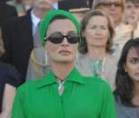 La femme de l'émir du Qatar au défilé du 14 juillet 2008, déjà éblouissante en vert flashy !