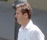 L'époux de Cristina d'Espagne, Iñaki Urdangarin et leur fils Miguel, à Barcelone.  