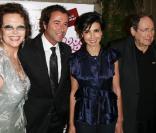 Rachida Dati, Bernard Montiel, Claudia Cardinale et Robert Hossein hier au gala pour l'aide aux enfants réfugiés à Paris