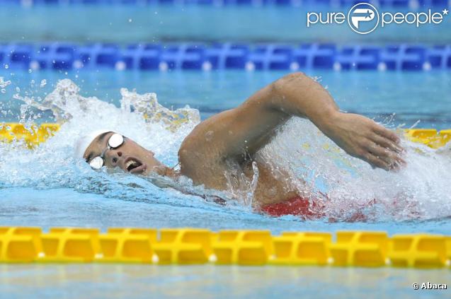 Luca Marin  est en train de nager lors des jeux méditerranéens à Pescara (28 juin)