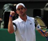 Andy Roddick, le 5 juillet 2009, lors de la finale du tournoi de Wimbledon