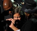 Paris Jackson en larmes lors de son discours à la fin de la cérémonie au Staples Center