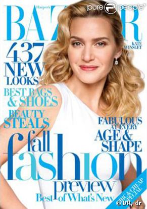 Kate Winslet en couverture du magazine  Harper's Bazaar  du mois d'août.