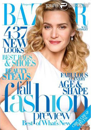 Kate Winslet en couverture du magazine  Harper's Bazaar  du mois d'août.