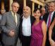 Frédéric Mitterrand lors de la célébration des 25 ans de la Fête du cinéma rue de Valois, ici avec Gérard Jugnot et Saïda Jawad le 1er juillet 2009