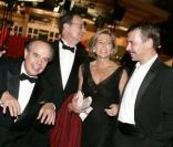 Frédéric Mitterrand, Marc Tessier, Claire Chazal, Philippe Torreton et Jean-Pierre Elkabbach lors du Festival de Cannes en 2006 