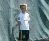 David Beckham s'entraîne pour les Los Angeles Galaxy, en compagnie de ses trois fils  le 13 juillet 2009