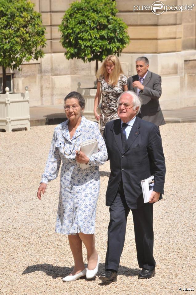 Simone et Antoine Veil, lors de la Garden Party à l'Elysée, le 14 juillet 2009 !