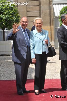 Serge Dassault et son épouse, lors de la Garden Party à l'Elysée, le 14 juillet 2009 !