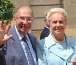 Serge Dassault et son épouse, lors de la Garden Party à l'Elysée, le 14 juillet 2009 !