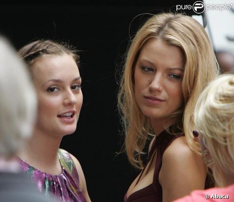 Leighton Meester et Blake Lively en plein tournage de la troisième saison de Gossip Girl à New York